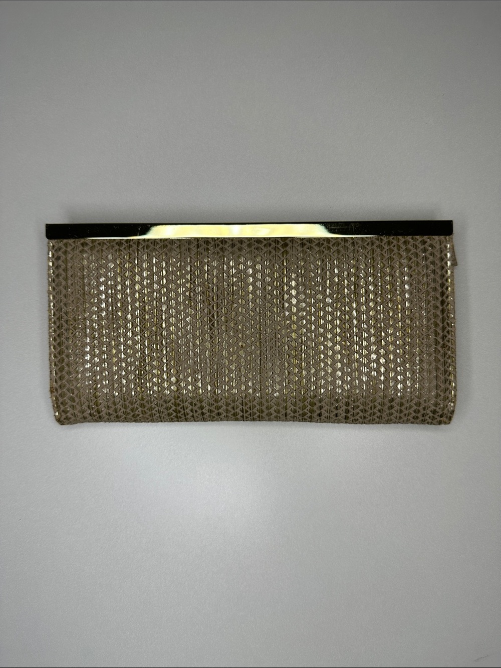 Mundi Metallic Woven Wallet Elegant Gold Mesh Slim Clutch